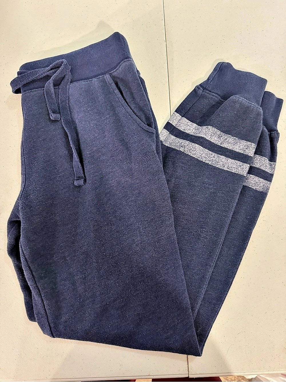 SO Small Blue Striped Jogger Pants
